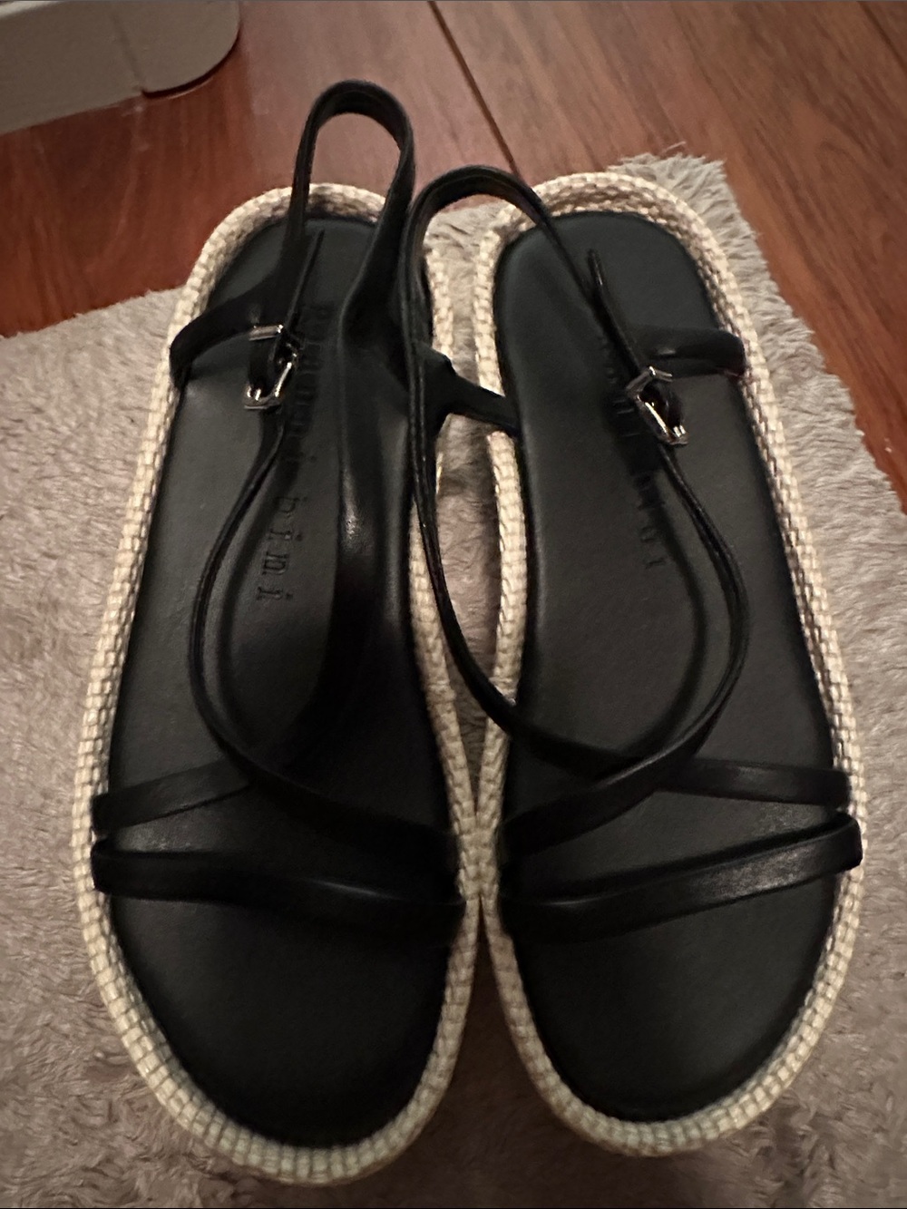 Black Slingback Espadrille Sandals with Braided Sole - Women's Summer Footwear